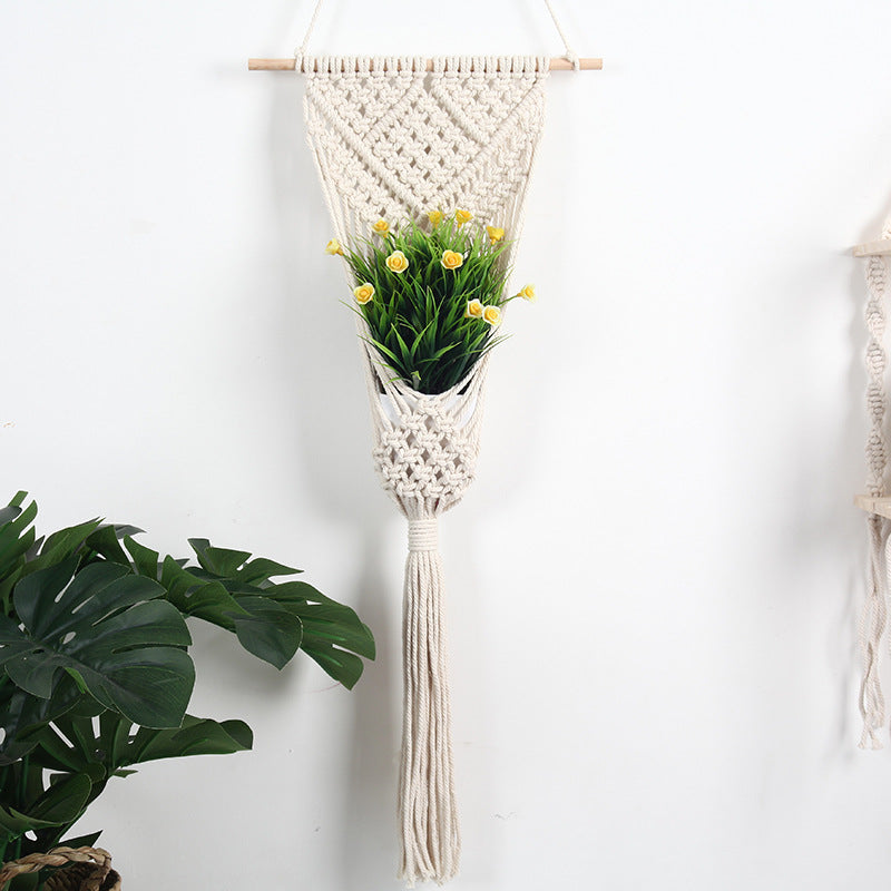 Bolsa Decorativa Tejida Floral para Pared — imagen 2
