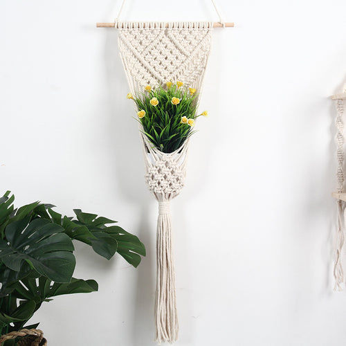 Bolsa Decorativa Tejida Floral para Pared — imagen 2