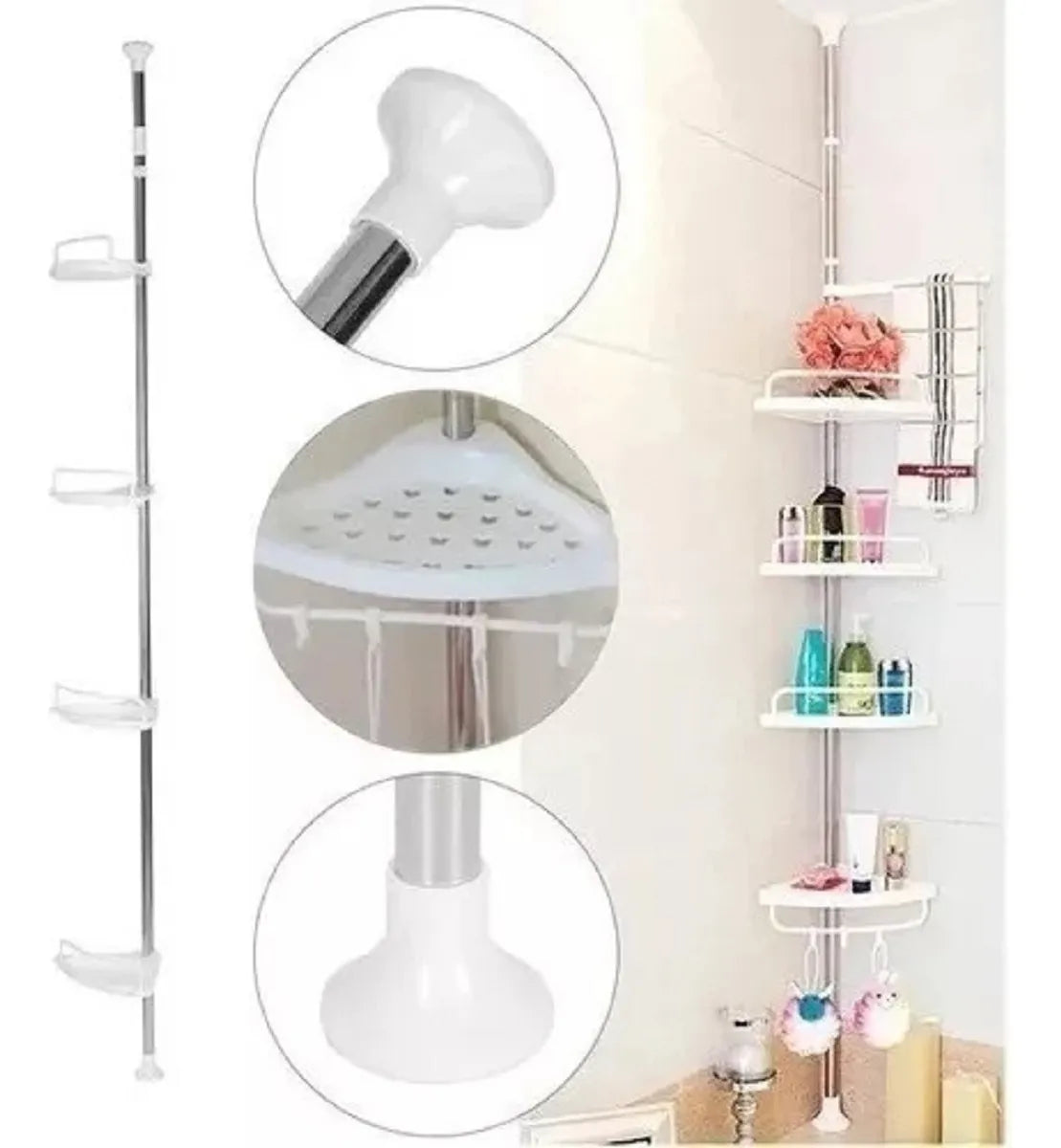 Repisa Esquinera Retractil De Baño — imagen 1