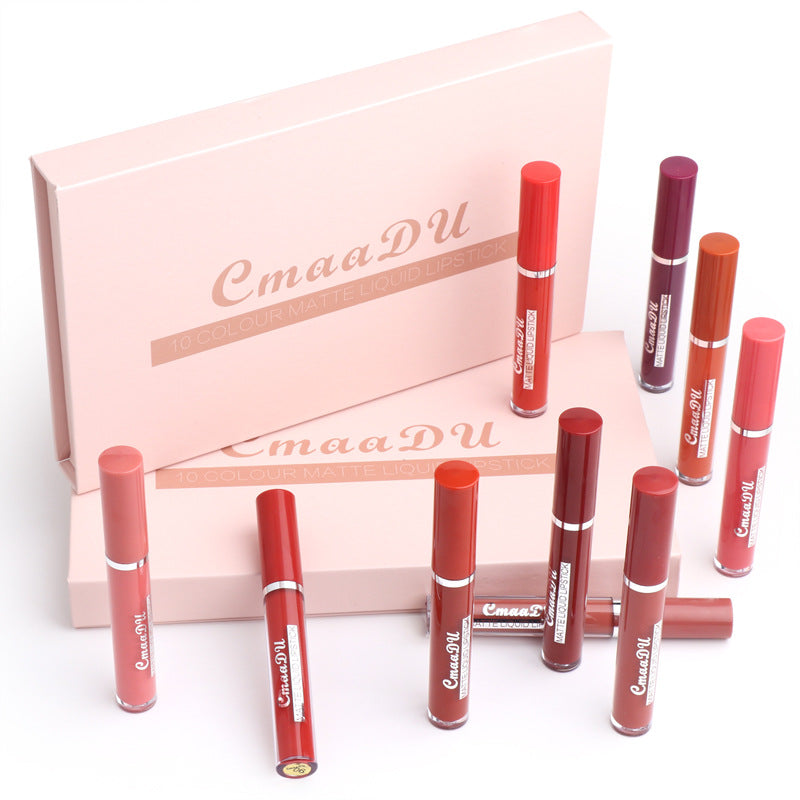 Set 10 Labiales Mate Antiadherente Resistente al Agua