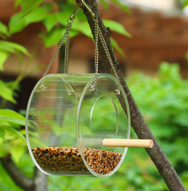 Dispensador Acrílico para Alimento de Aves