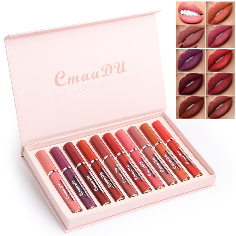 Set 10 Labiales Mate Antiadherente Resistente al Agua